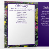 Memorial Mixed Floral Photo Poem Drieluik Aankondiging (Binnenzijde eerst)