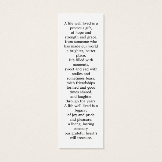 Memorial Modern 3 Foto Funeral Prayer Bladwijzer Mini Visitekaartjes (Achterkant)