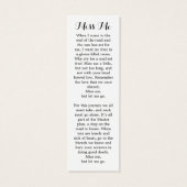 Memorial Modern 3 Foto Prayer Funeral Bladwijzer Mini Visitekaartjes (Achterkant)