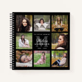 Memorial Modern 8 Photo Budget Funeral GuestBook Notitieboek (Voorkant)