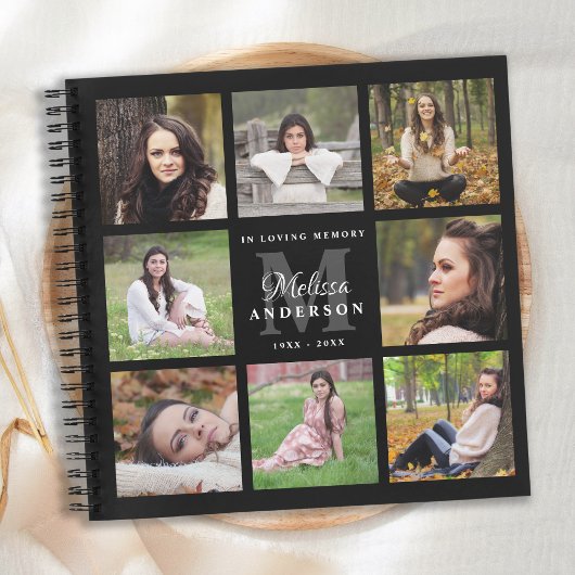 Memorial Modern 8 Photo Budget Funeral GuestBook Notitieboek