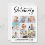 Memorial Modern 9 Fotocollage Sympathie Keepslag Bedankkaart (Voorkant)