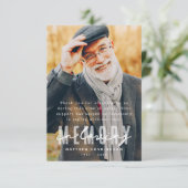Memorial Modern Eenvoudige Elegante Foto Bedankkaart (Staand voorkant)