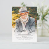 Memorial Modern Elegant Classic Simple Photo Bedankkaart (Staand voorkant)