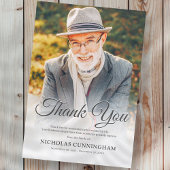 Memorial Modern Elegant Classic Simple Photo Bedankkaart