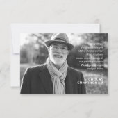 Memorial Modern Elegant Custom Photo and Message Notitiekaartje (Voorkant)