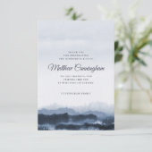 Memorial Modern Elegant Dark Waterverf Bedankkaart (Staand voorkant)