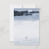 Memorial Modern Elegant Dark Waterverf Cross Bedankkaart (Achterkant)