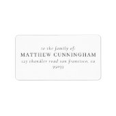 Memorial Modern Elegant Minimalist RSVP Adres Etiket (Voorkant)