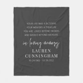 Memorial Modern Elegant Simple Chic Fleece Deken (Voorkant)