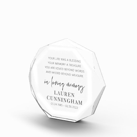 Memorial Modern Elegant Simple Chic Fotoblokken (Rechts)