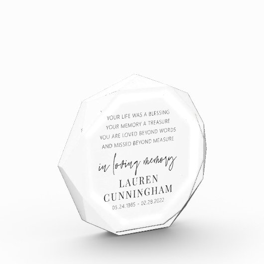 Memorial Modern Elegant Simple Chic Fotoblokken (Links)