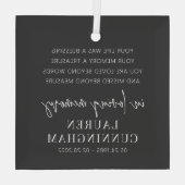 Memorial Modern Elegant Simple Chic Glas Ornament (Achterkant)