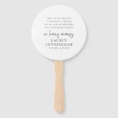 Memorial Modern Elegant Simple Chic Handwaaier (Achterkant)