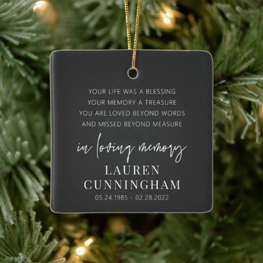 Memorial Modern Elegant Simple Chic Keramisch Ornament (Boom)