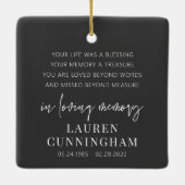 Memorial Modern Elegant Simple Chic Keramisch Ornament (Achterkant)