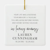 Memorial Modern Elegant Simple Chic Keramisch Ornament (Achterkant)