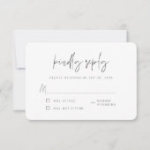 Memorial Modern Elegant Simple Chic Kindly Antwoor RSVP Kaartje (Voorkant)
