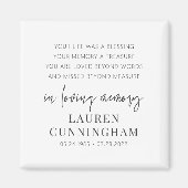 Memorial Modern Elegant Simple Chic Magneet (Voorkant)