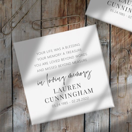 Memorial Modern Elegant Simple Chic Magneet