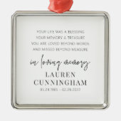 Memorial Modern Elegant Simple Chic Metalen Ornament (Voorkant)