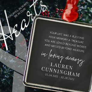 Memorial Modern Elegant Simple Chic Metalen Ornament