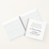Memorial Modern Elegant Simple Chic Notitieboek (Binnen)