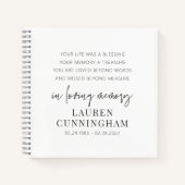 Memorial Modern Elegant Simple Chic Notitieboek (Voorkant)