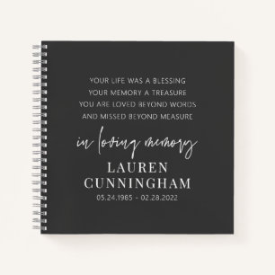 Memorial Modern Elegant Simple Chic Notitieboek
