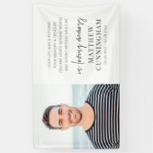 Memorial Modern Elegant Simple Chic Photo Spandoek (Verticaal)
