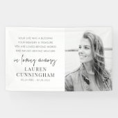 Memorial Modern Elegant Simple Chic Photo Spandoek (Horizontaal)