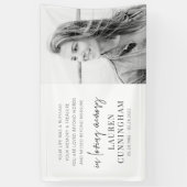 Memorial Modern Elegant Simple Chic Photo Spandoek (Verticaal)