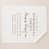 Memorial Modern Elegant Simple Chic Sherpa Deken (Voorkant (horizontaal))