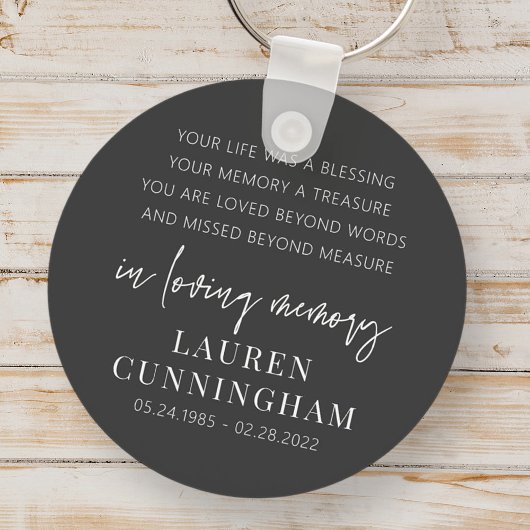 Memorial Modern Elegant Simple Chic Sleutelhanger