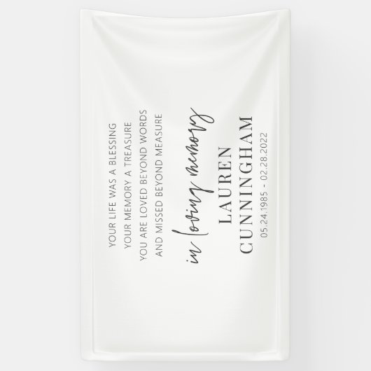 Memorial Modern Elegant Simple Chic Spandoek (Verticaal)