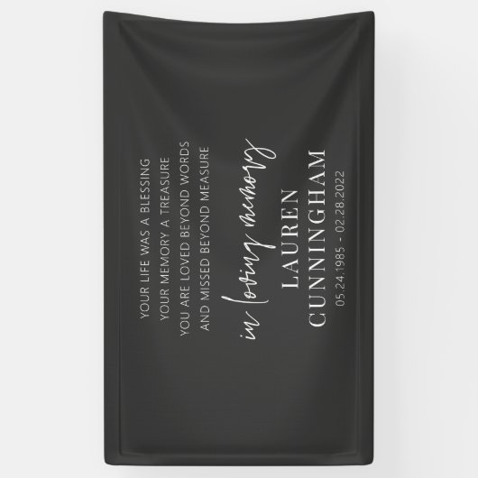 Memorial Modern Elegant Simple Chic Spandoek (Verticaal)