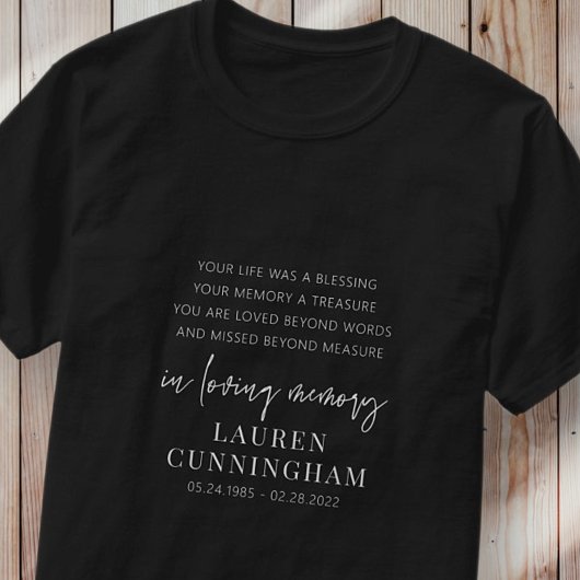 Memorial Modern Elegant Simple Chic T-shirt