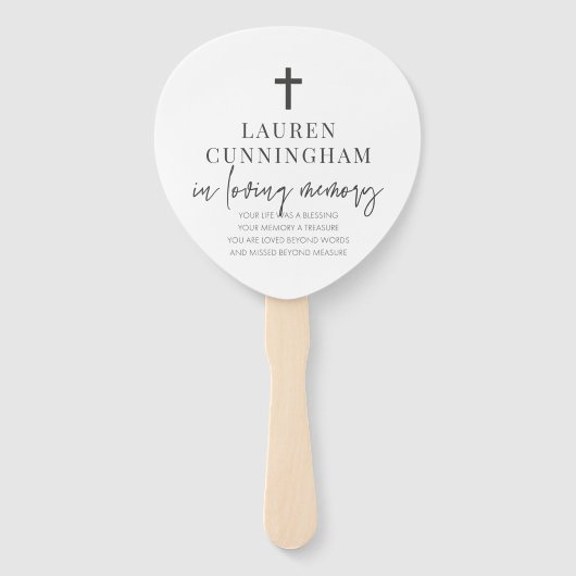 Memorial Modern Elegant Simple Cross Handwaaier (Achterkant)