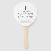 Memorial Modern Elegant Simple Cross Handwaaier (Voorkant)