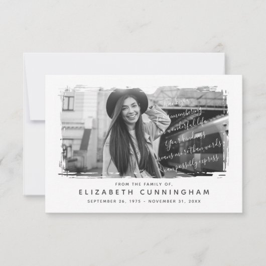 Memorial Modern en Simple Photo Lijst Bedankkaart (Voorkant)