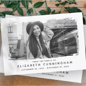 Memorial Modern en Simple Photo Lijst Bedankkaart