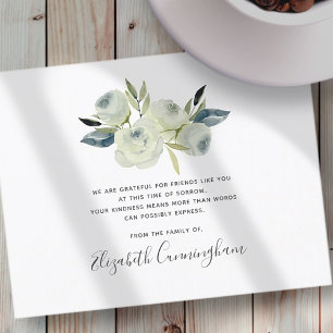 Memorial Modern Floral Flower Foliage Botanicals Bedankkaart