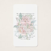 Memorial Modern Floral Photo Prayer Card Visitekaartje (Achterkant)