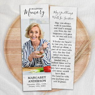 Memorial Modern Foto Prayer Kaart Funeral Bladwijz
