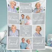 Memorial Modern gepersonaliseerd gedicht 6 Multi F Fleece Deken