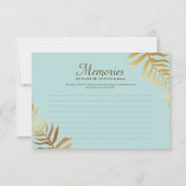 Memorial Modern Golden Foliage Botanical Reply RSVP Kaartje (Achterkant)