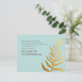 Memorial Modern Golden Foliage Botanicals Bedankkaart (Staand voorkant)