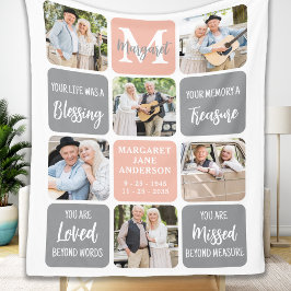 Memorial Modern Herdenkingsgeem Aangepast 6 Foto Fleece Deken