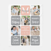 Memorial Modern Herdenkingsgeem Aangepast 6 Foto Fleece Deken (Voorkant)