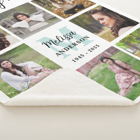 Memorial Modern Loving Memory 8 Afbeelding Sherpa Deken (3/4)